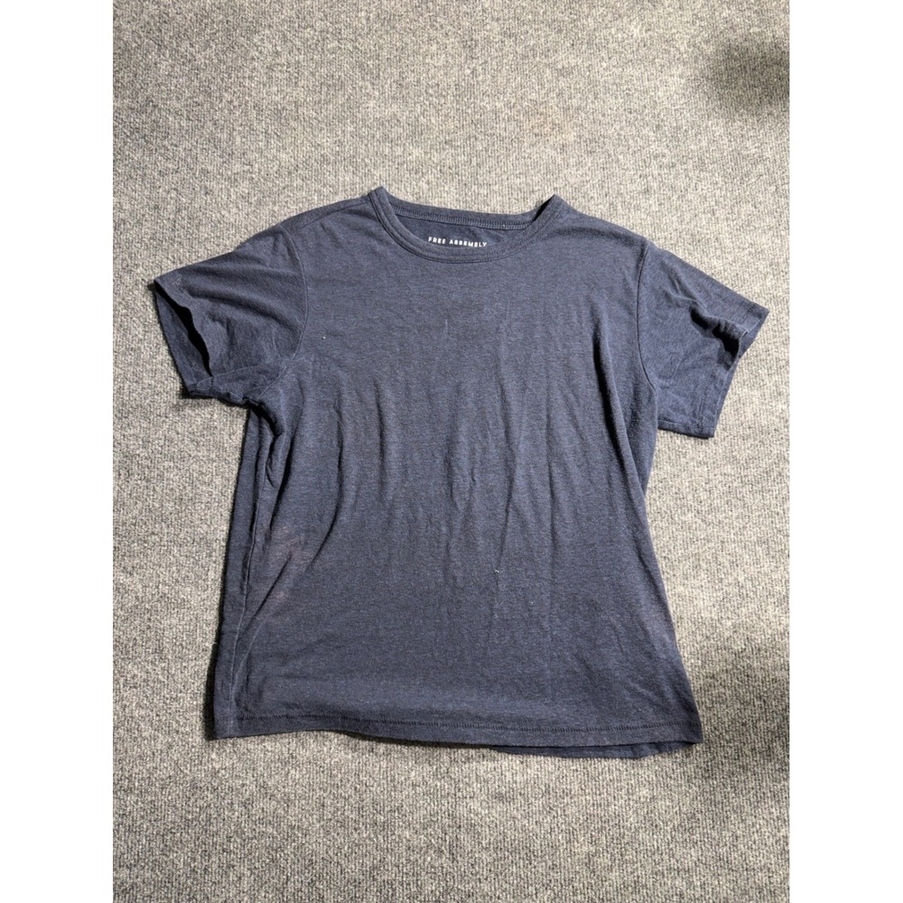 Free Assembly Mens Navy Blue Heather Crewneck Short Sleeve T-Shirt Size M